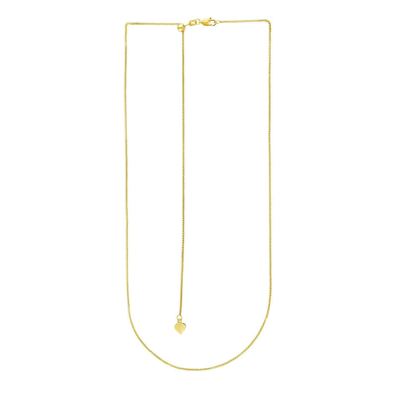Bids.com 14k Yellow Gold Adjustable Wheat Chain 1.0mm Necklaces