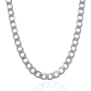 Bids.com Rhodium Plated 8.4mm Sterling Silver Curb Style Chain Necklaces