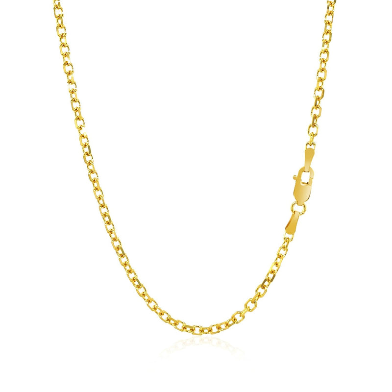 Bids.com 2.3mm 14k Yellow Gold Diamond Cut Cable Link Chain Necklaces