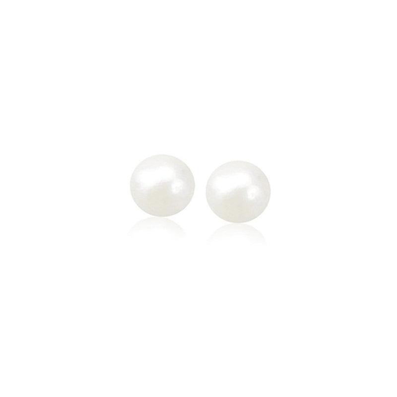 Bids.com 14k Yellow Gold Freshwater Cultured White Pearl Stud Earrings (5.0 mm) Earrings