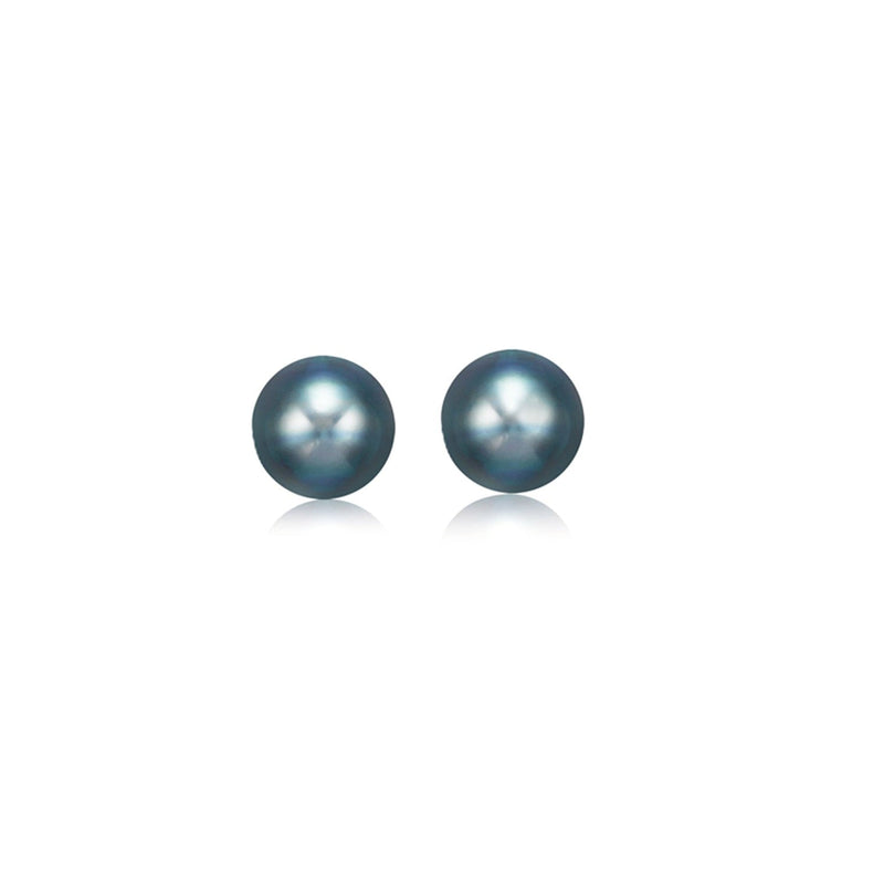 Bids.com 14k Yellow Gold Cultured Black Pearl Stud Earrings (6.0 mm) Earrings