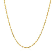 Bids.com 10k Yellow Gold Solid Diamond Cut Rope Chain 1.5mm Necklaces