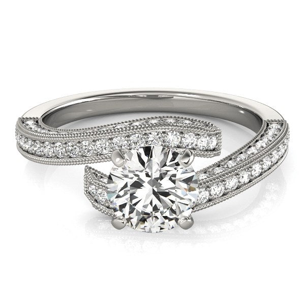 Bids.com 14k White Gold Round Diamond Bypass Style Engagement Ring (1 1/2 cttw) Rings