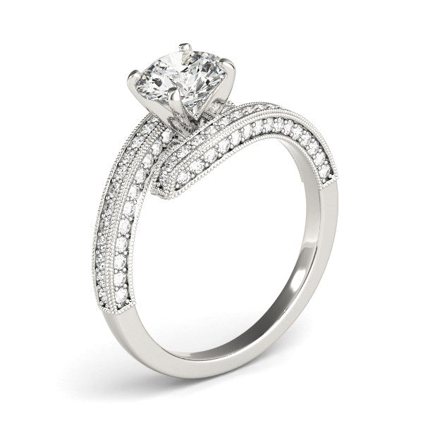 Bids.com 14k White Gold Round Diamond Bypass Style Engagement Ring (1 1/2 cttw) Rings