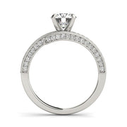 Bids.com 14k White Gold Round Diamond Bypass Style Engagement Ring (1 1/2 cttw) Rings
