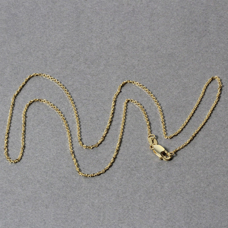 Bids.com 10k Yellow Gold Diamond Cut Cable Link Chain (1.10 mm) Necklaces