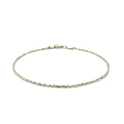 Bids.com 14k White Gold Solid Diamond Cut Rope Bracelet 1.5mm Bracelets