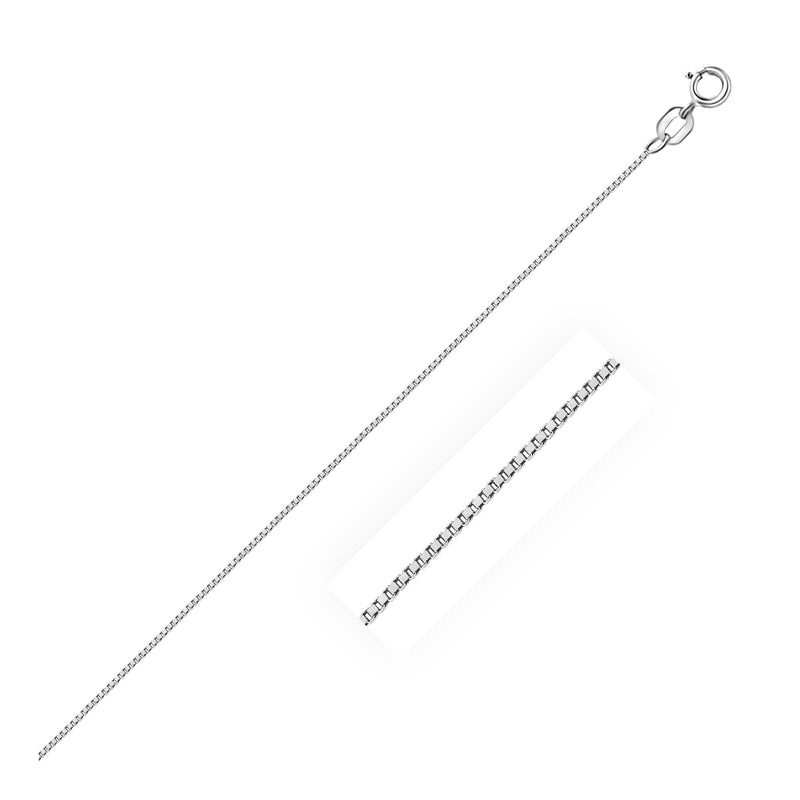 Bids.com 10k White Gold Classic Box Chain 0.6mm Necklaces