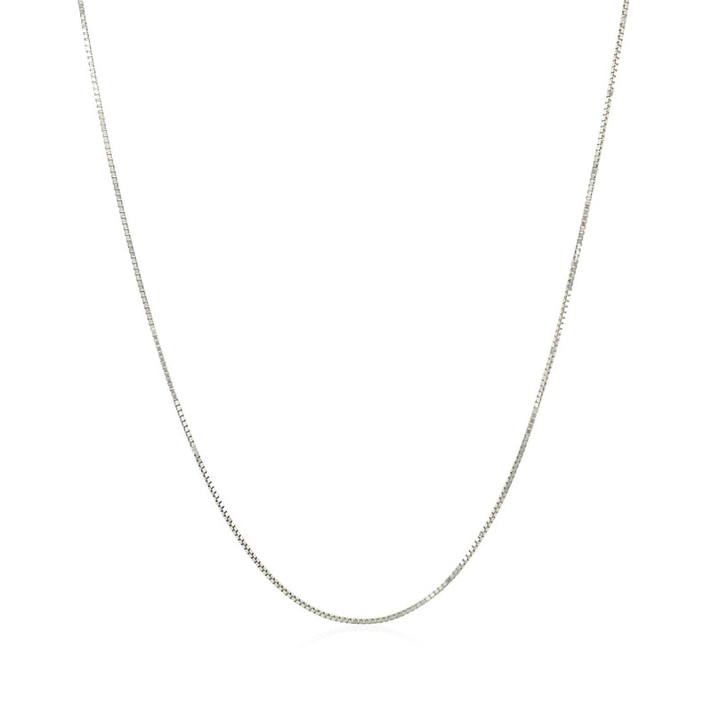 Bids.com 10k White Gold Classic Box Chain 0.6mm Necklaces