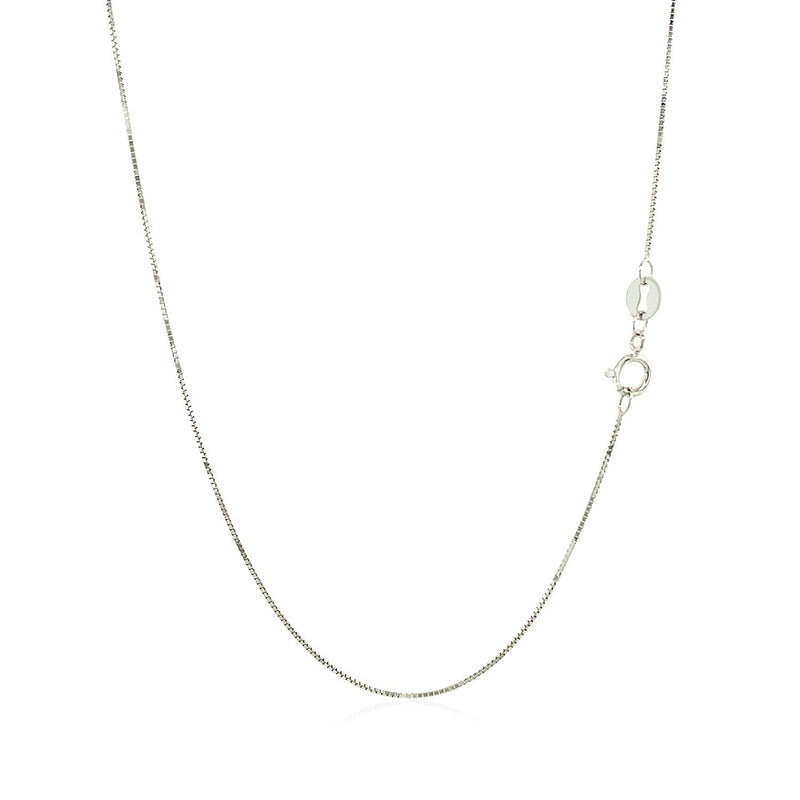 Bids.com 10k White Gold Classic Box Chain 0.6mm Necklaces