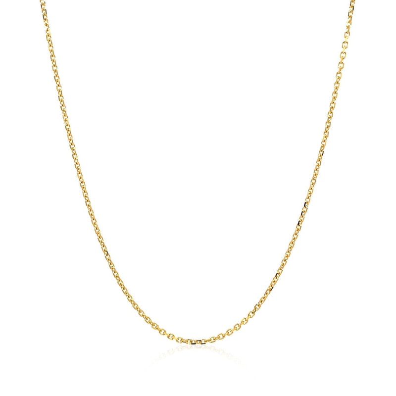 Bids.com 14k Yellow Gold Diamond Cut Cable Link Chain 1.1mm Necklaces