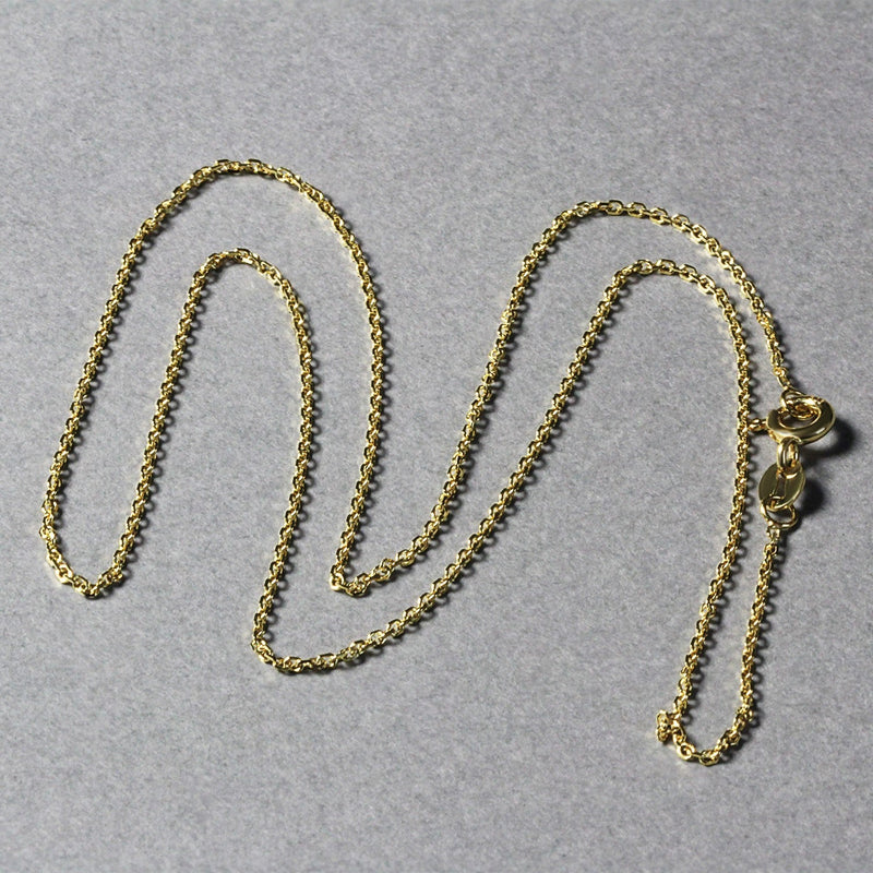 Bids.com 14k Yellow Gold Diamond Cut Cable Link Chain 1.1mm Necklaces