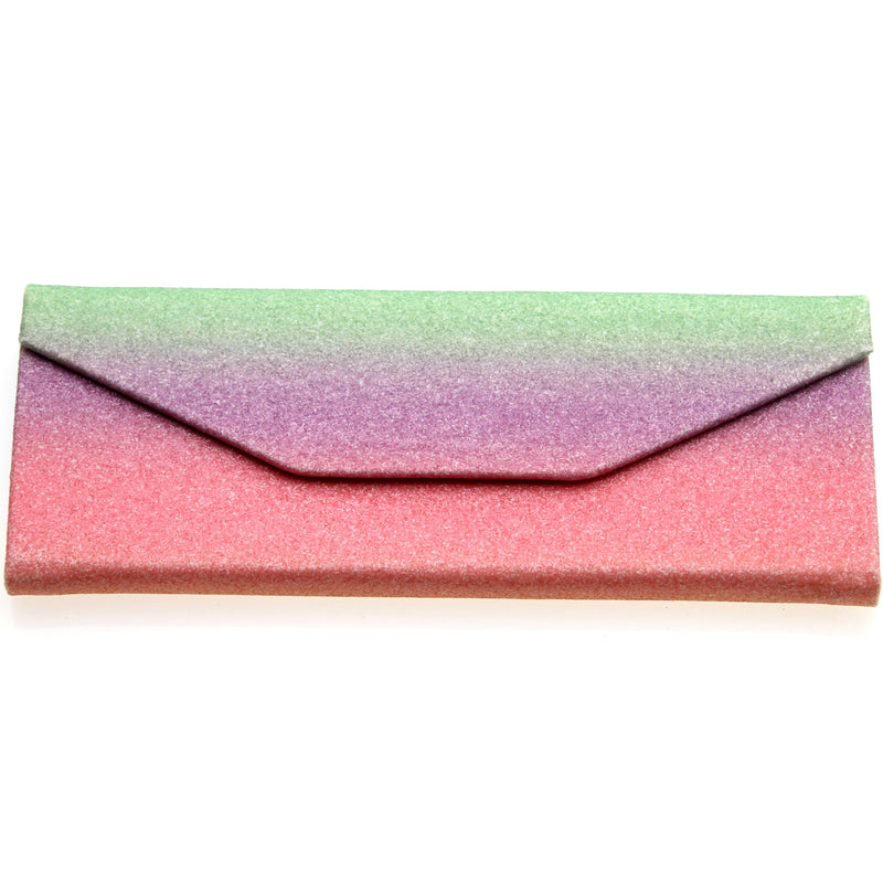 zeroUV Fabulous 6.5" Glitter Rainbow Tri Fold Portable Sunglasses Case D198 Accessories