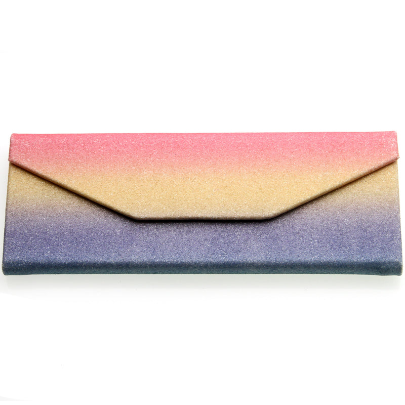 zeroUV Fabulous 6.5" Glitter Rainbow Tri Fold Portable Sunglasses Case D198 Accessories