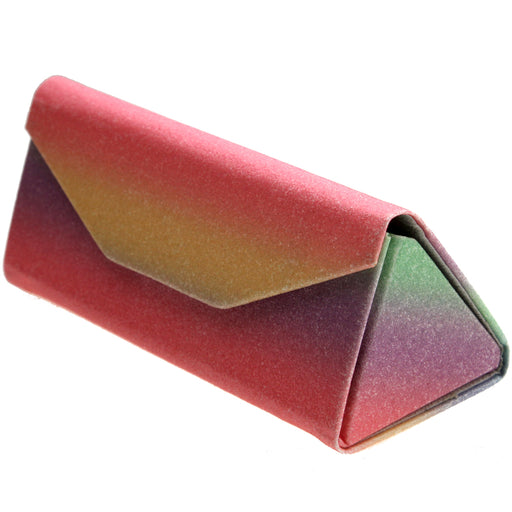 zeroUV Fabulous 6.5" Glitter Rainbow Tri Fold Portable Sunglasses Case D198 Accessories
