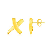 Bids.com 14K Yellow Gold X Earrings Earrings
