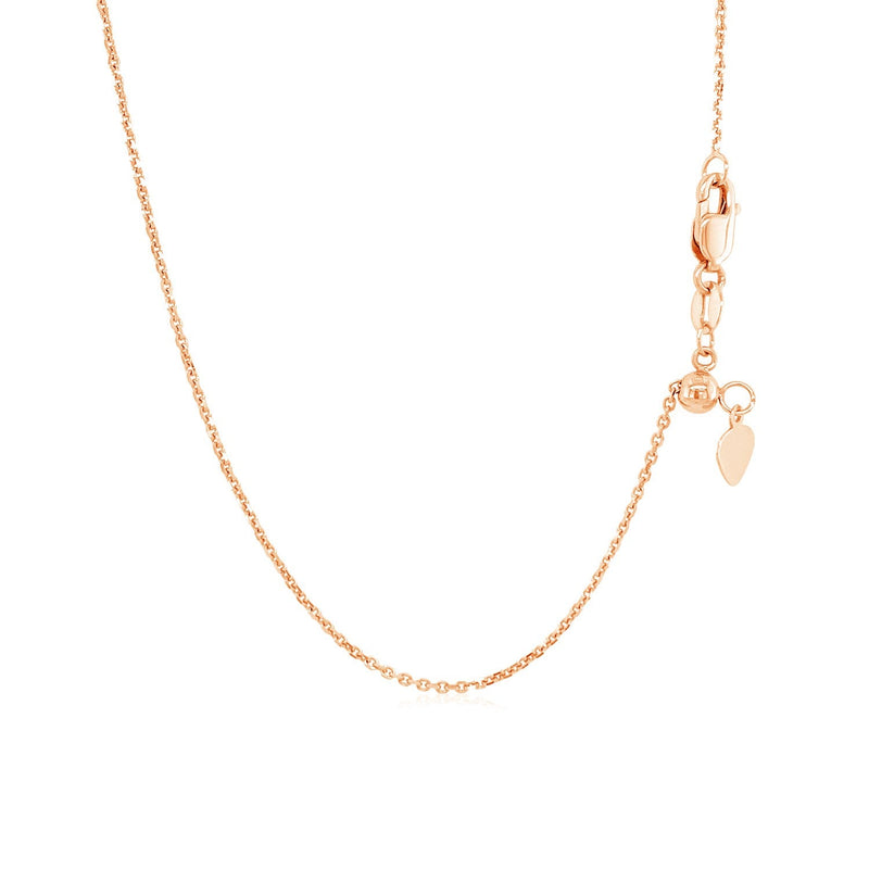 Bids.com 14k Rose Gold Adjustable Cable Chain 0.9mm Necklaces