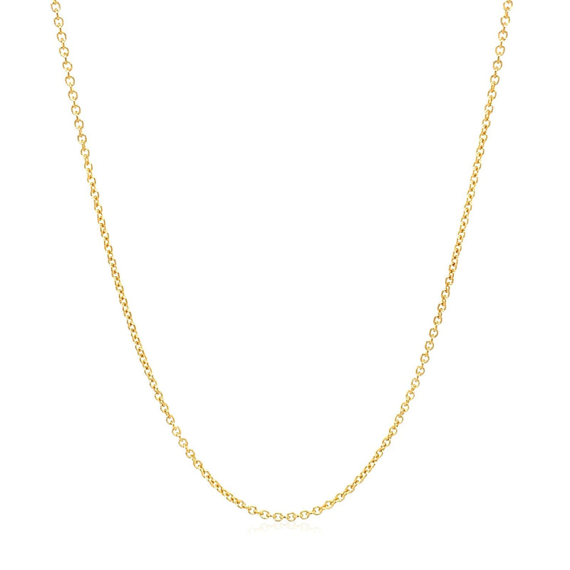 Bids.com 14k Yellow Gold Round Cable Link Chain 1.2mm Necklaces