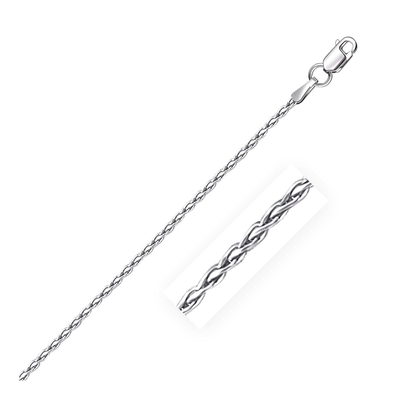 Bids.com Sterling Silver Rhodium Plated Wheat Chain 1.5mm Necklaces