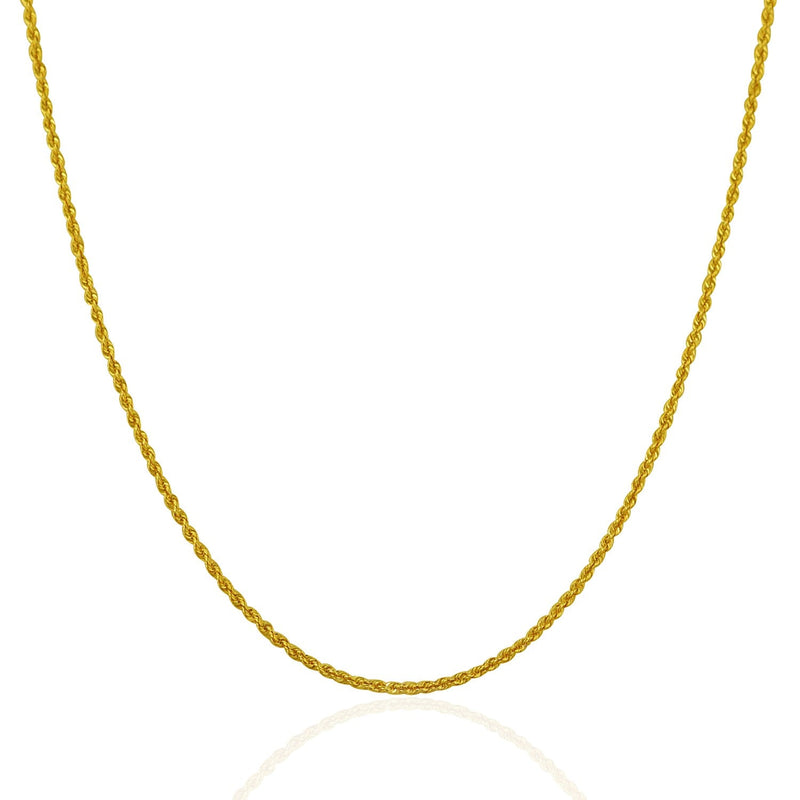 Bids.com 14k Yellow Gold Solid Rope Chain 1.25mm Necklaces