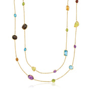 Bids.com 14k Yellow Gold Double Layer Multi Gem Necklace Necklaces