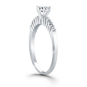 Bids.com 14k White Gold Shared Prong Accent Diamond Engagement Ring Rings