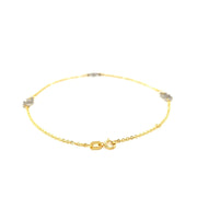 Bids.com 14k Two Tone Gold Entwined Heart Stationed Anklet Accessories