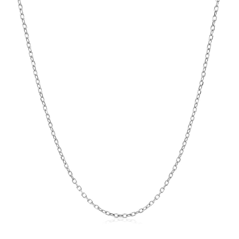 Bids.com 14k White Gold Faceted Cable Link Chain 1.3mm Necklaces