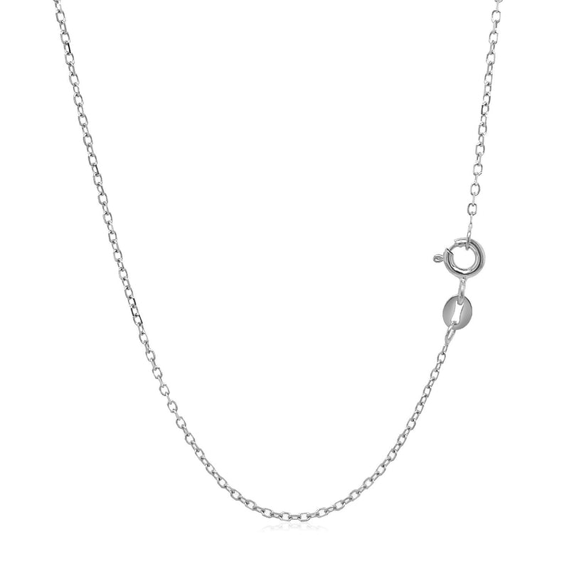 Bids.com 14k White Gold Faceted Cable Link Chain 1.3mm Necklaces