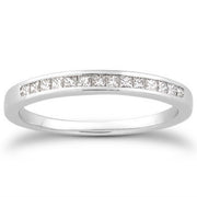 Bids.com 14k White Gold Channel Set Princess Diamond Wedding Ring Band Rings