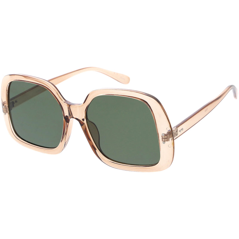 zeroUV Glam Retro Fabulous Fashion Oversized Square Sunglasses D205 Sunglasses