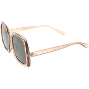 zeroUV Glam Retro Fabulous Fashion Oversized Square Sunglasses D205 Sunglasses