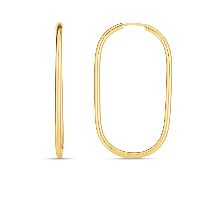Bids.com 14k Yellow Gold Endless Large Paperclip Hoop Earrings Earrings