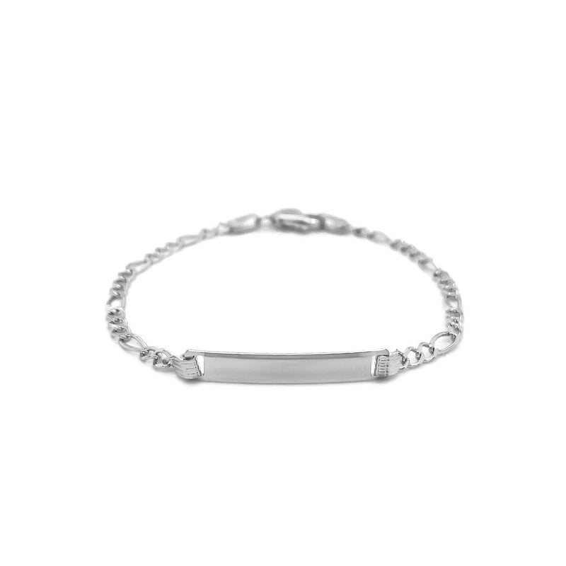 Bids.com 14k White Gold Figaro Chain Fancy Children's ID Bracelet Bracelets