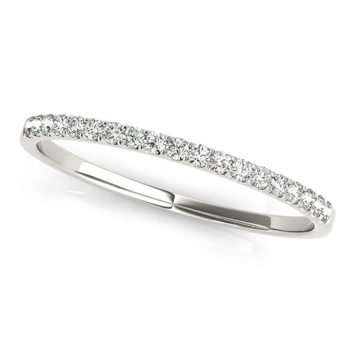 Bids.com 14k White Gold Slim Pave Set Diamond Wedding Band (1/8 cttw) Rings