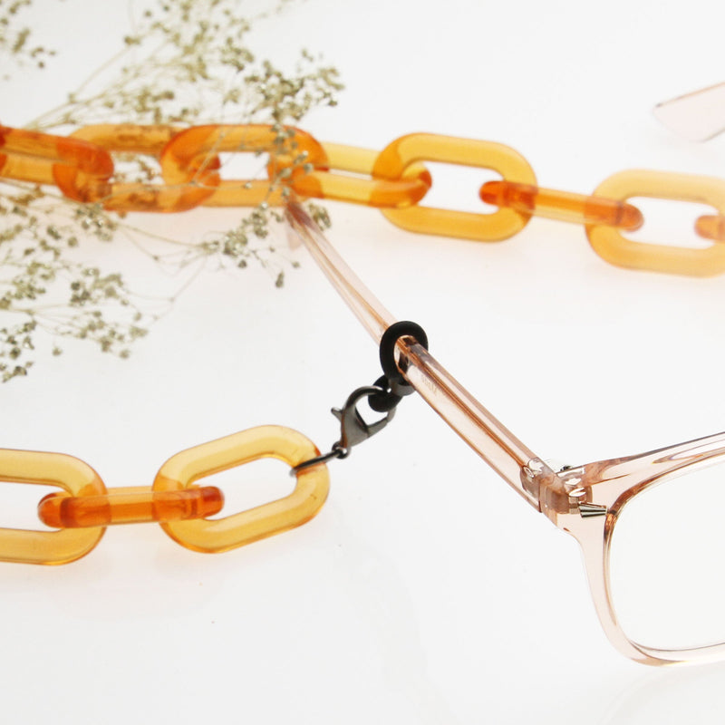 zeroUV Color Pop 30" Translucent Plastic Face Mask and Glasses Chain Sunglasses