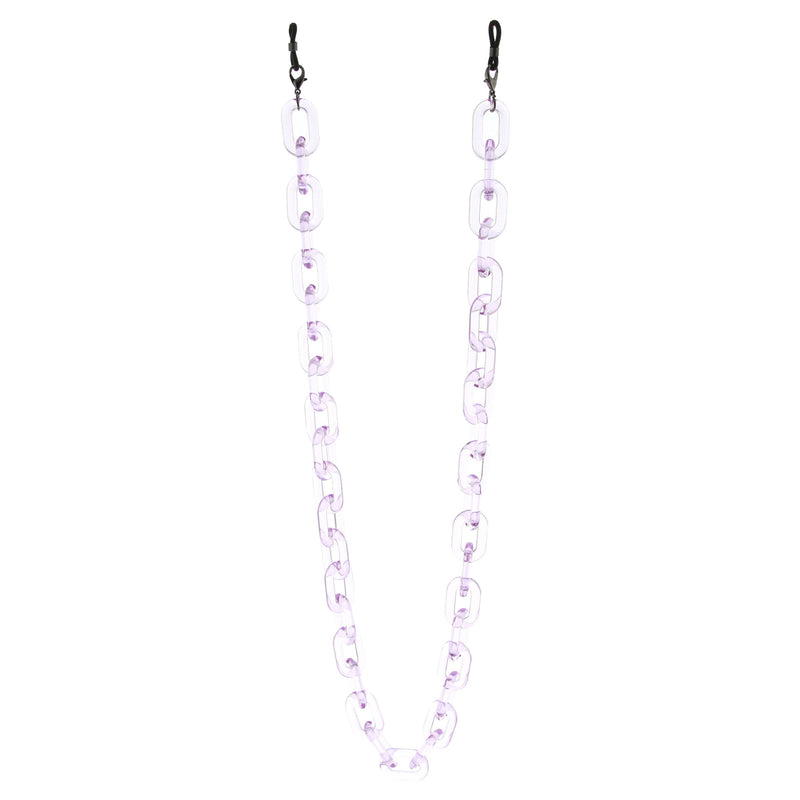 zeroUV Color Pop 30" Translucent Plastic Face Mask and Glasses Chain Sunglasses