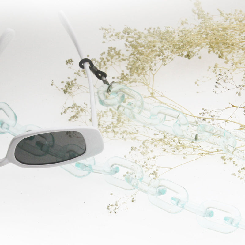 zeroUV Color Pop 30" Translucent Plastic Face Mask and Glasses Chain Sunglasses