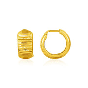 Bids.com Reversible Textured and Smooth Snuggable Earrings in 10k Yellow Gold Earrings