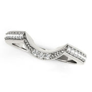 Bids.com 14k White Gold Round Diamond Curved Antique Wedding Band (1/4 cttw) Rings