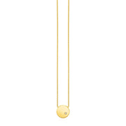 Bids.com 14k Yellow Gold Necklace with Polished Round Pendant with Diamond Necklaces