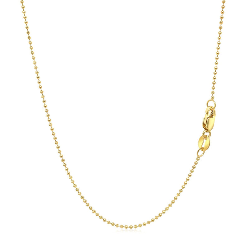 Bids.com 14k Yellow Gold Bead Chain 1.0mm Necklaces