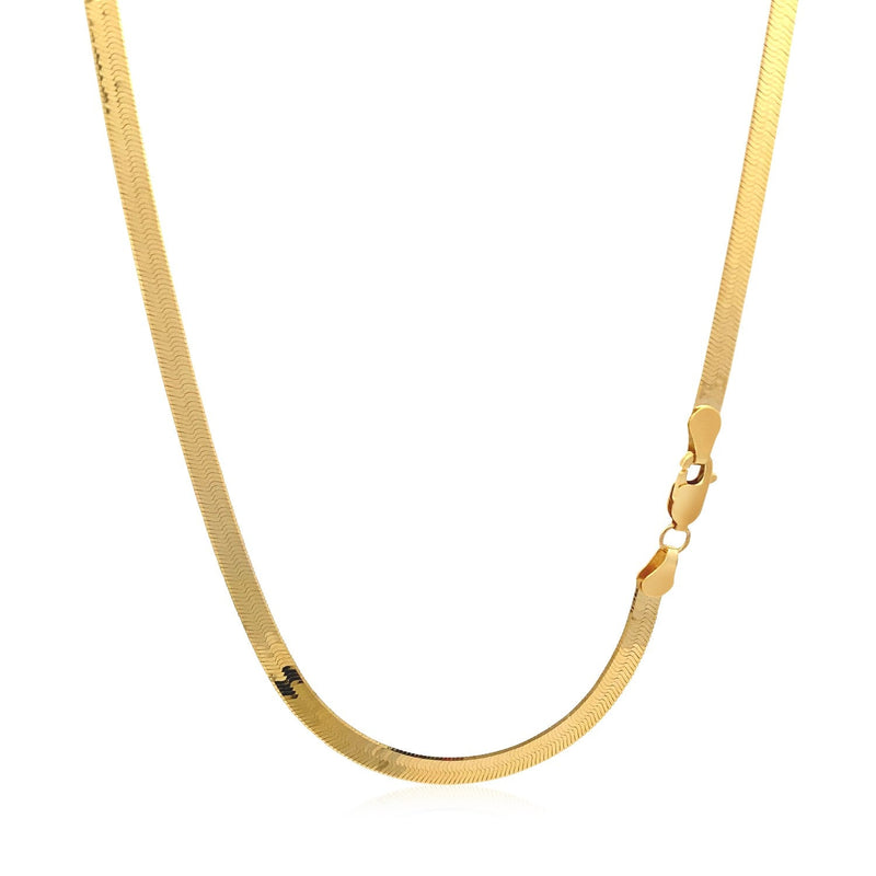 Bids.com 4.0mm 14k Yellow Gold Super Flex Herringbone Chain Necklaces