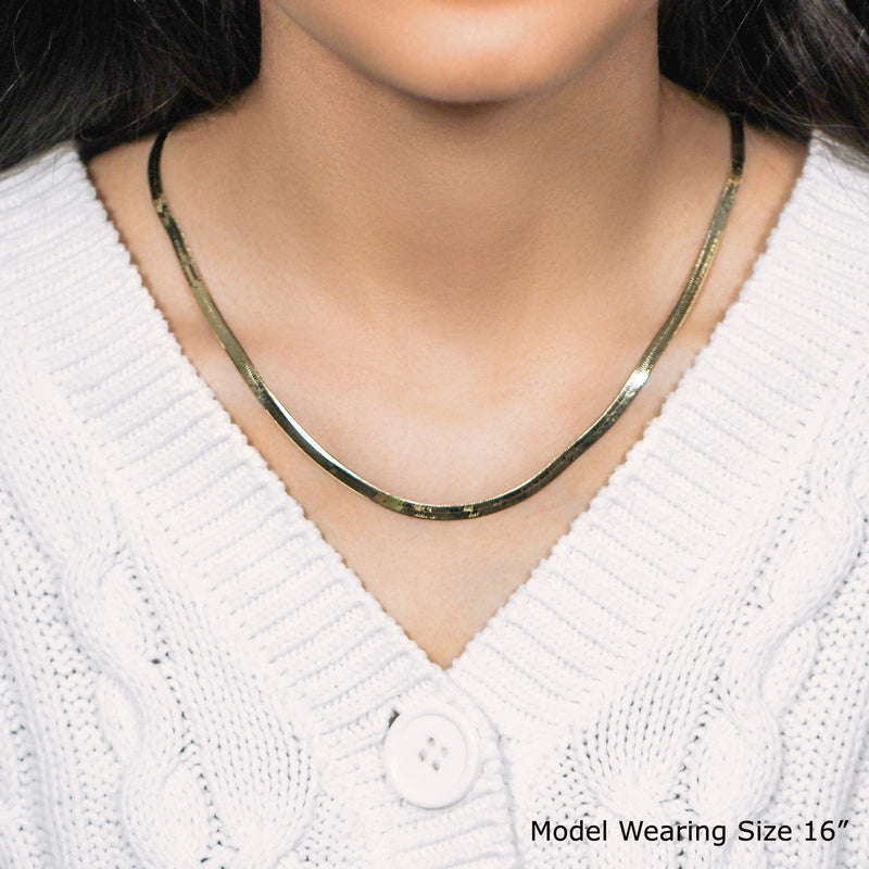 Bids.com 4.0mm 14k Yellow Gold Super Flex Herringbone Chain Necklaces