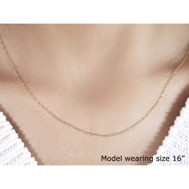 Bids.com 14k Yellow Gold Singapore Chain 0.6mm Necklaces