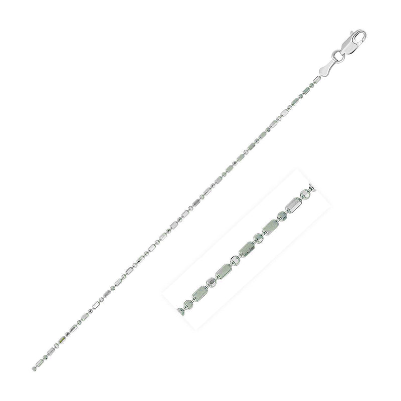 Bids.com 14k White Gold Diamond-Cut Bead Chain 1.0mm Necklaces