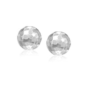 Bids.com 14k White Gold 7mm Round Faceted Style Stud Earrings Earrings