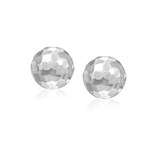 Bids.com 14k White Gold 7mm Round Faceted Style Stud Earrings Earrings