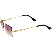 zeroUV Luxe Color Gradient Bevelled Lens Metal Rectangle Sunglasses D223 Sunglasses