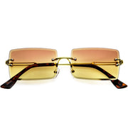 zeroUV Luxe Color Gradient Bevelled Lens Metal Rectangle Sunglasses D223 Sunglasses